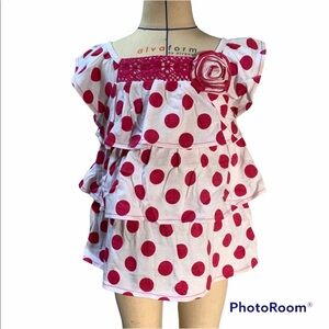 NWOT pink polka dots 3-Tiers Top Size 3T
